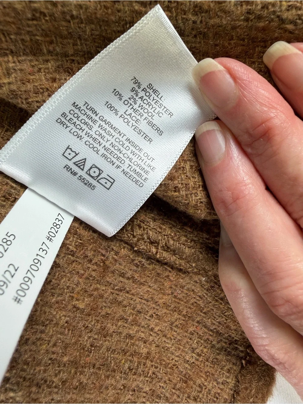 Express - Chic Brown Woven Lace-Sleeve Cropped Jacket NWT -Date  night ready L - Picture 14 of 16